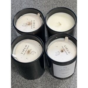 Threshold Virgo Zodiac Soy Wax Candle 8oz Charcoal Sage Lot of 4